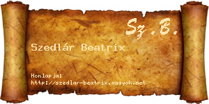 Szedlár Beatrix névjegykártya