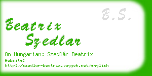 beatrix szedlar business card