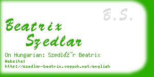 beatrix szedlar business card